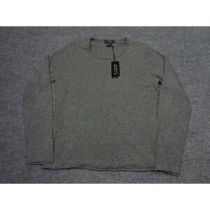 Forte Cashmere Sweater Womens L Gray Crewneck Long Sleeve